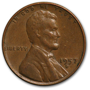 Buy 1957-D Lincoln Cent Fine+ - Click Image to Close
