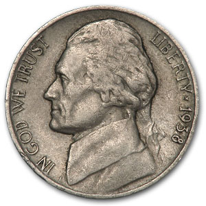 Buy 1938 Jefferson Nickel Avg Circ - Click Image to Close
