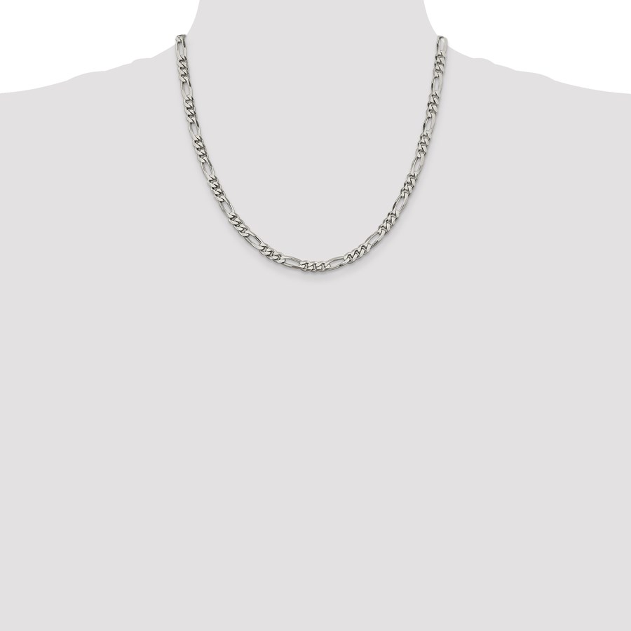 Sterling Silver 5.25 mm Figaro Chain - 20 in.