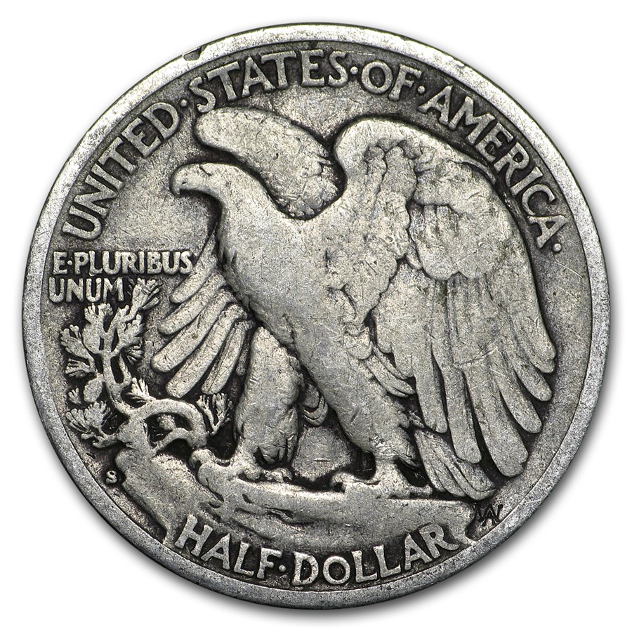 1928-S Walking Liberty Half Dollar Good/VG