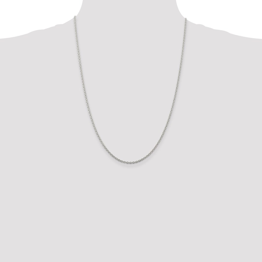 Sterling Silver 2.25 mm Cable Chain - 24 in.