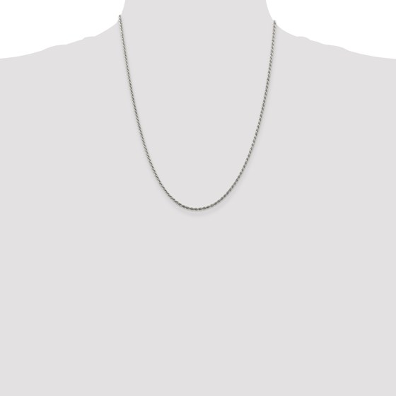 Sterling Silver 1.75 mm Diamond Cut Rope Chain - 22 in.