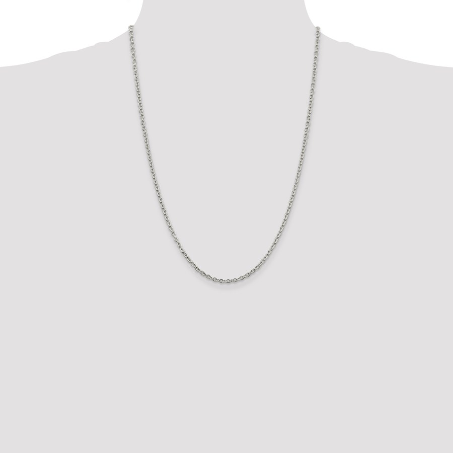 Sterling Silver 2.75 mm Cable Chain - 24 in.