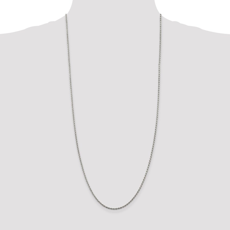 Sterling Silver 1.75 mm Diamond Cut Rope Chain - 30 in.