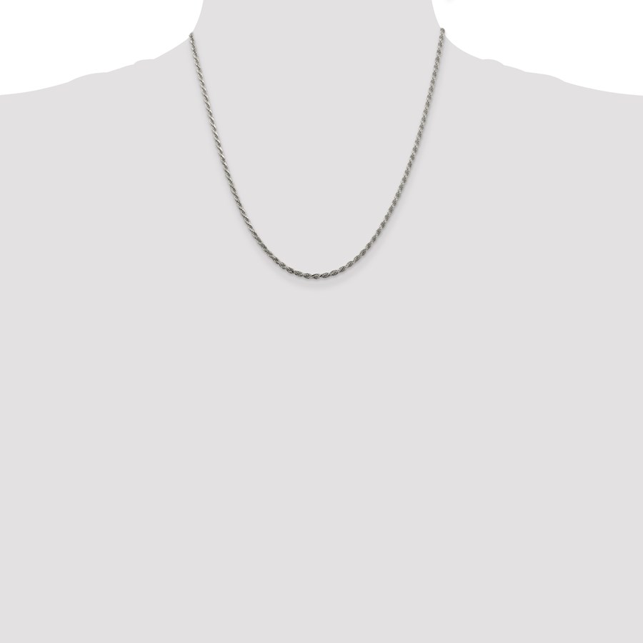 Sterling Silver 2.25 mm Diamond Cut Rope Chain - 20 in.