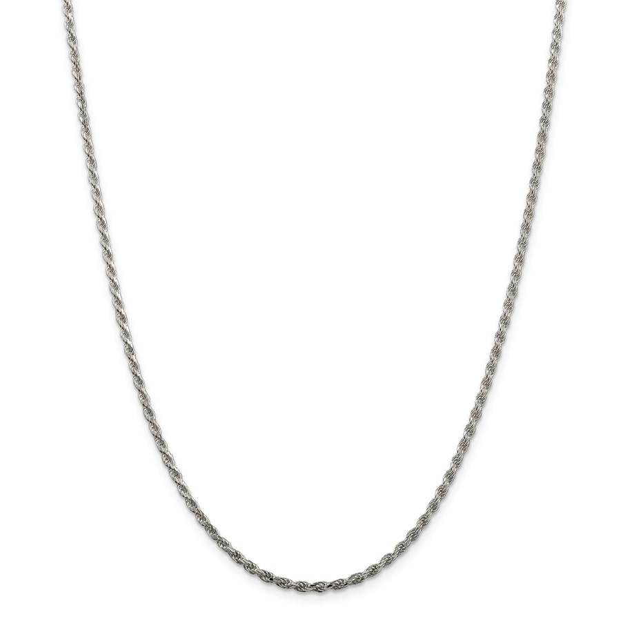 Sterling Silver 2.25 mm Diamond Cut Rope Chain - 22 in.