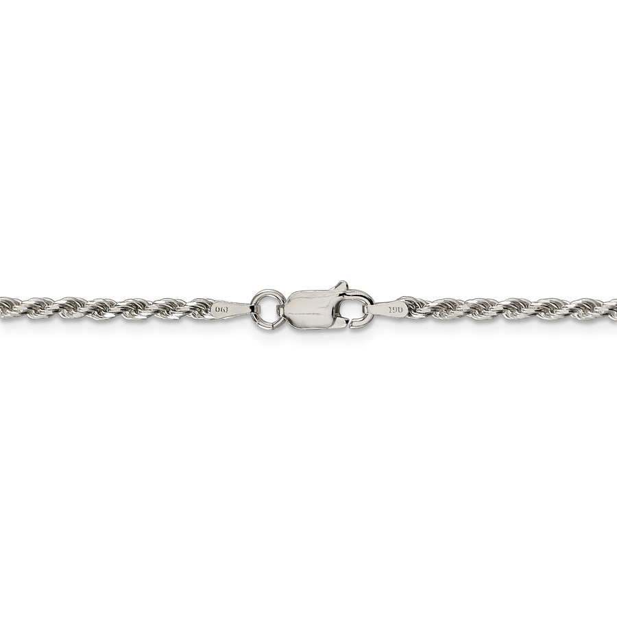 Sterling Silver 2.25 mm Diamond Cut Rope Chain - 22 in.