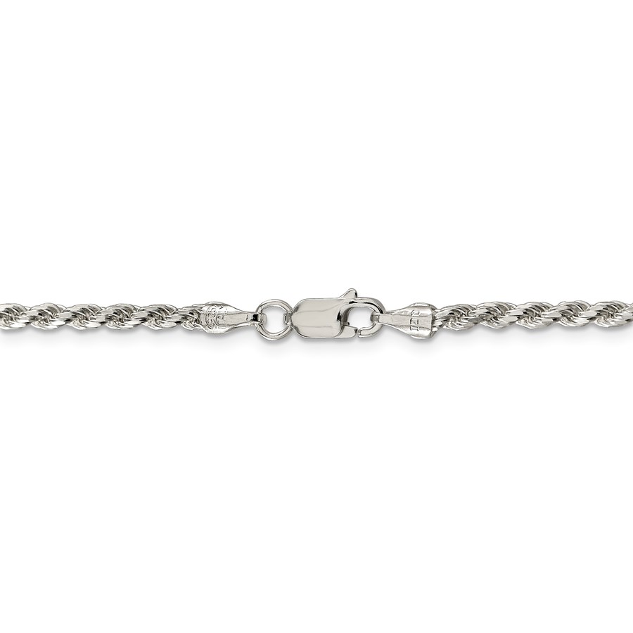 Sterling Silver 2.75 mm Diamond Cut Rope Chain - 22 in.