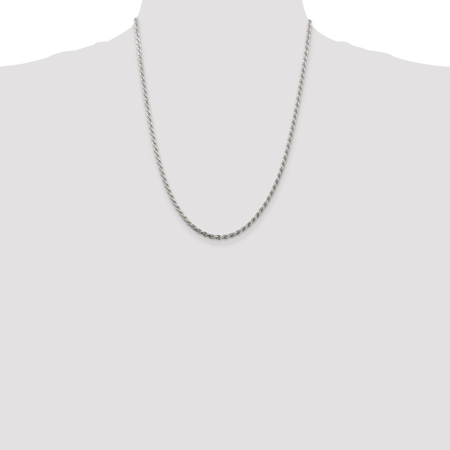 Sterling Silver 2.75 mm Diamond Cut Rope Chain - 22 in.