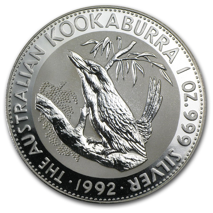 1992 Australia 1 oz Silver Kookaburra BU