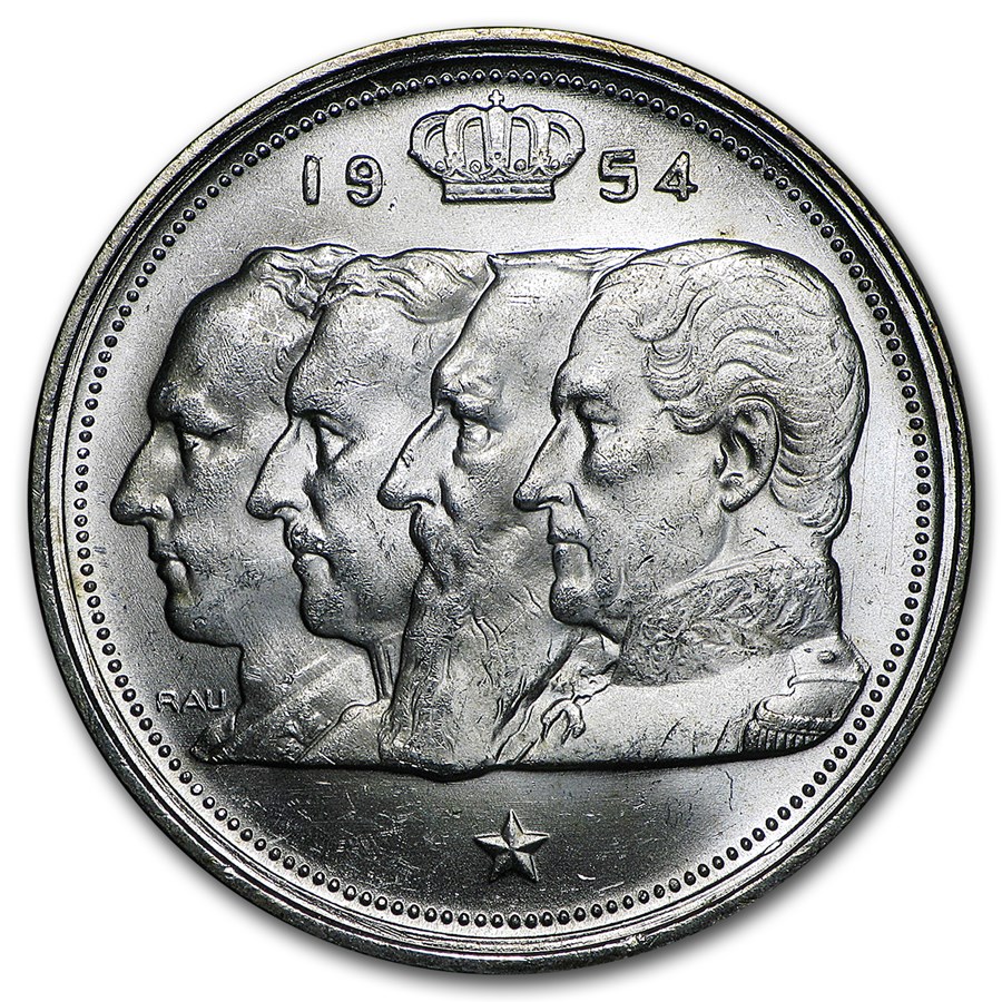 1948-1954 Belgium 100 Francs Four Kings BU