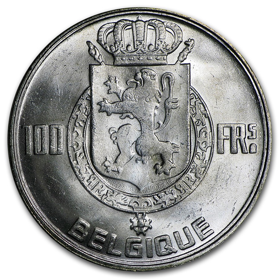 1948-1954 Belgium 100 Francs Four Kings BU