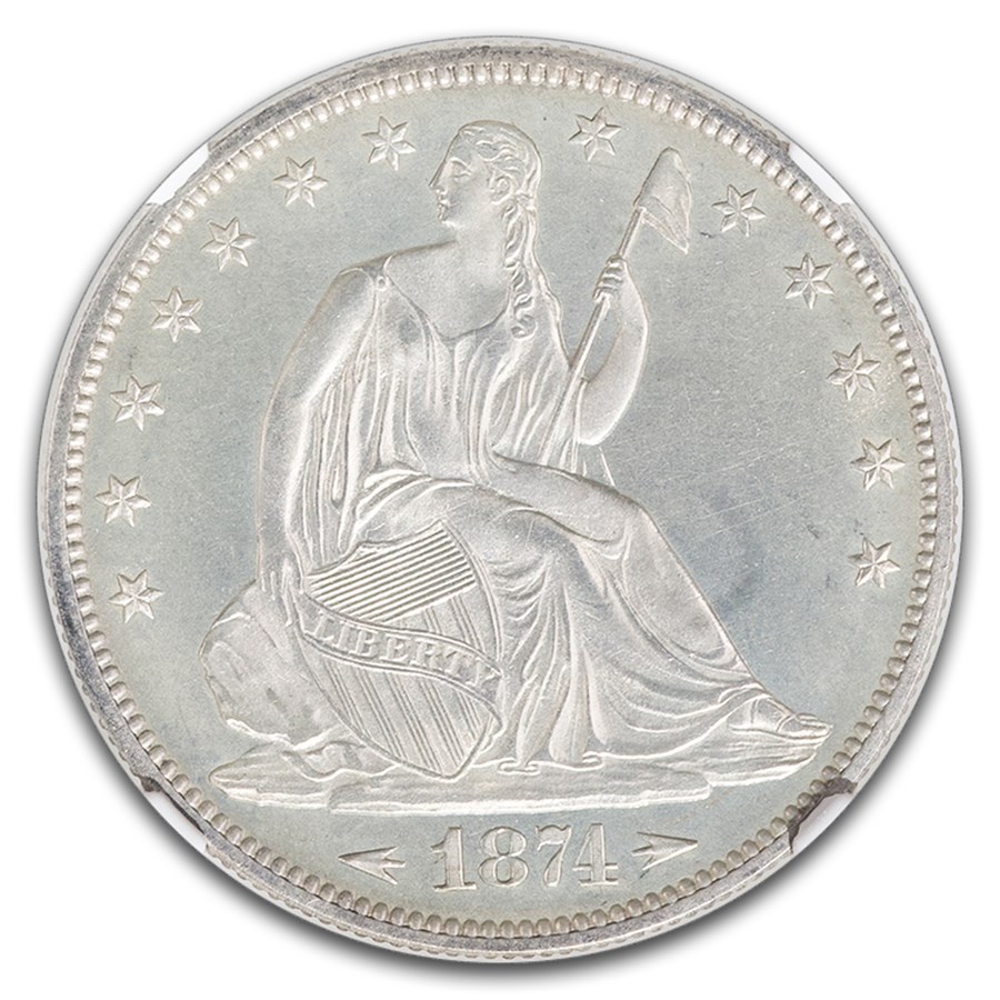 1874 Liberty Seated Half Dollar w/Arrows PF-65 NGC