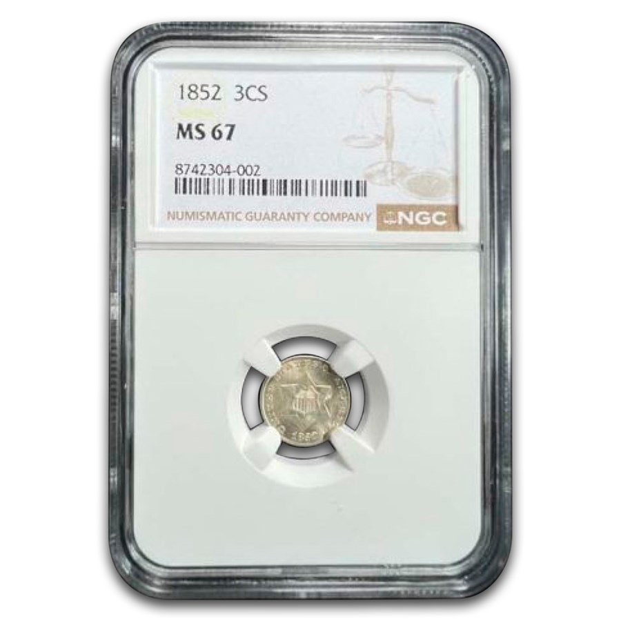 1852 Three Cent Silver MS-67 NGC