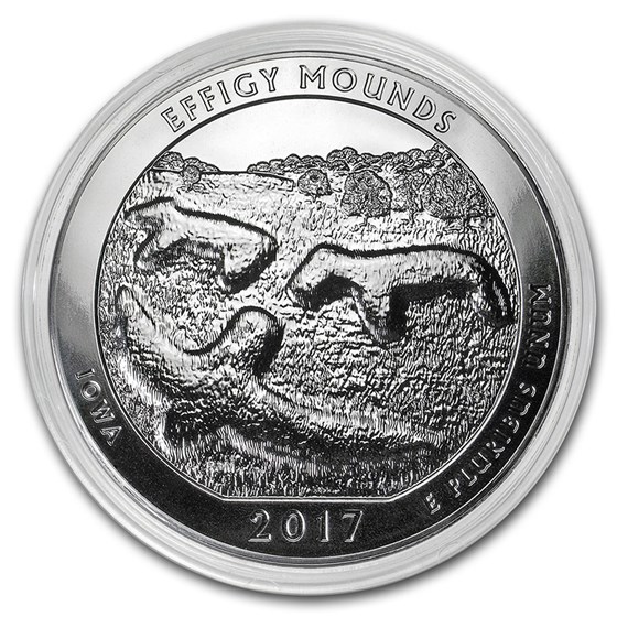 2017 5 oz Silver ATB Effigy Mounds National Monument, Iowa