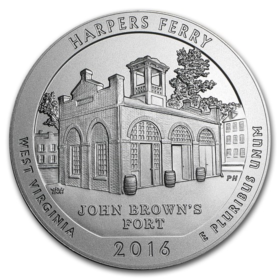 2016-P 5 oz Silver ATB Harpers Ferry (w/Box &amp; COA)