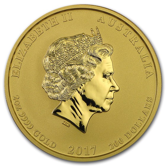 2017 Australia 2 oz Gold Lunar Rooster BU