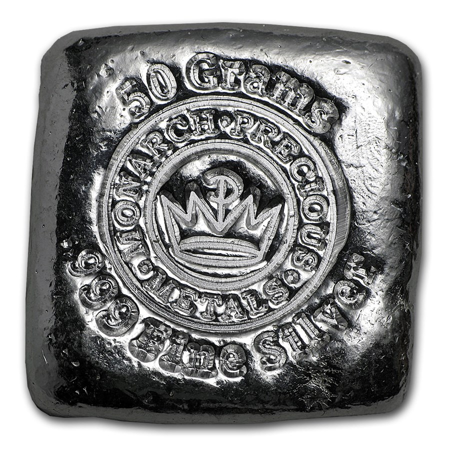 50 gram Hand Poured Silver Square - MPM