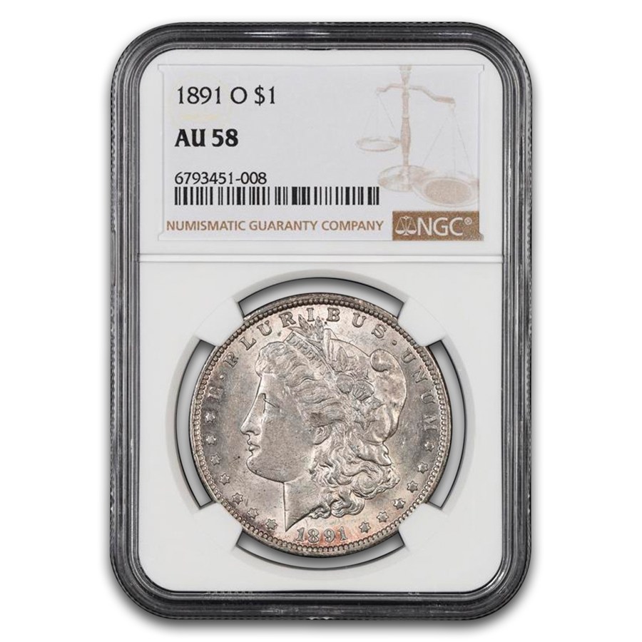 1891-O Morgan Dollar AU-58 NGC