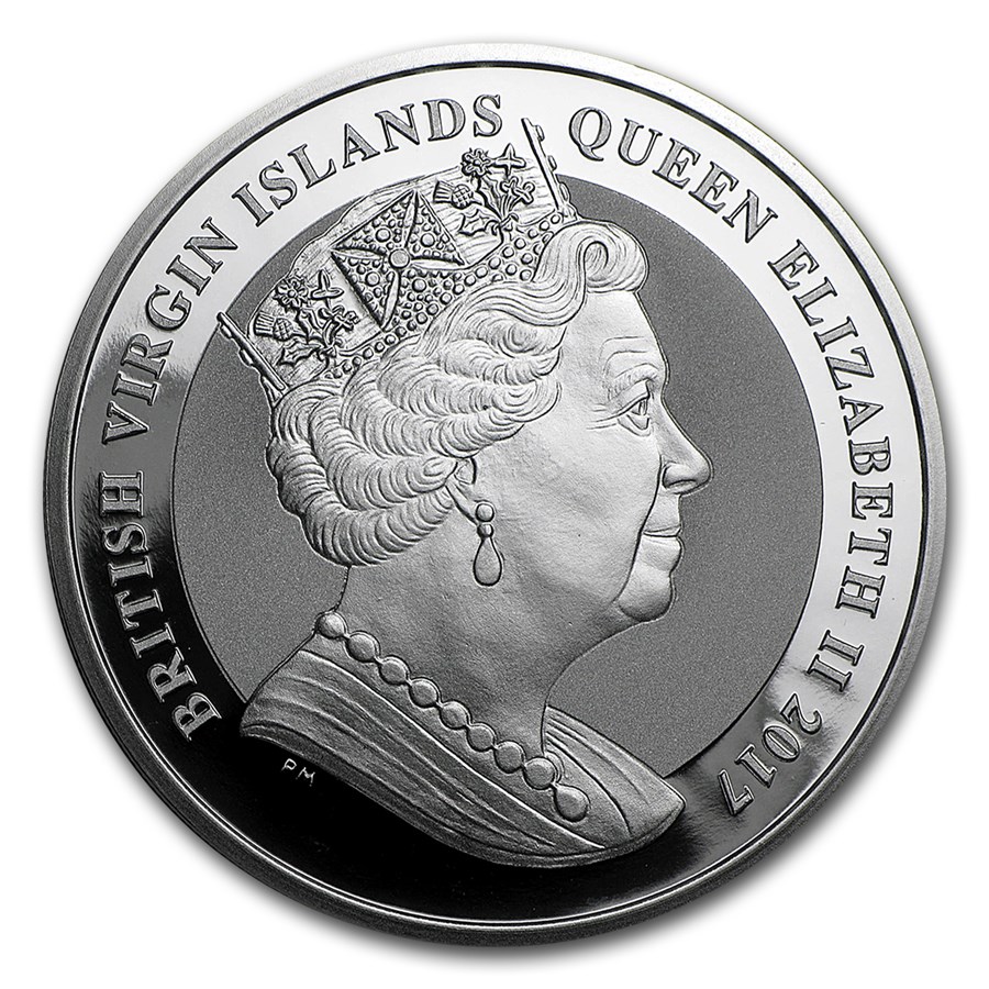2017 British Virgin Islands 1 oz Silver Pegasus Reverse Proof