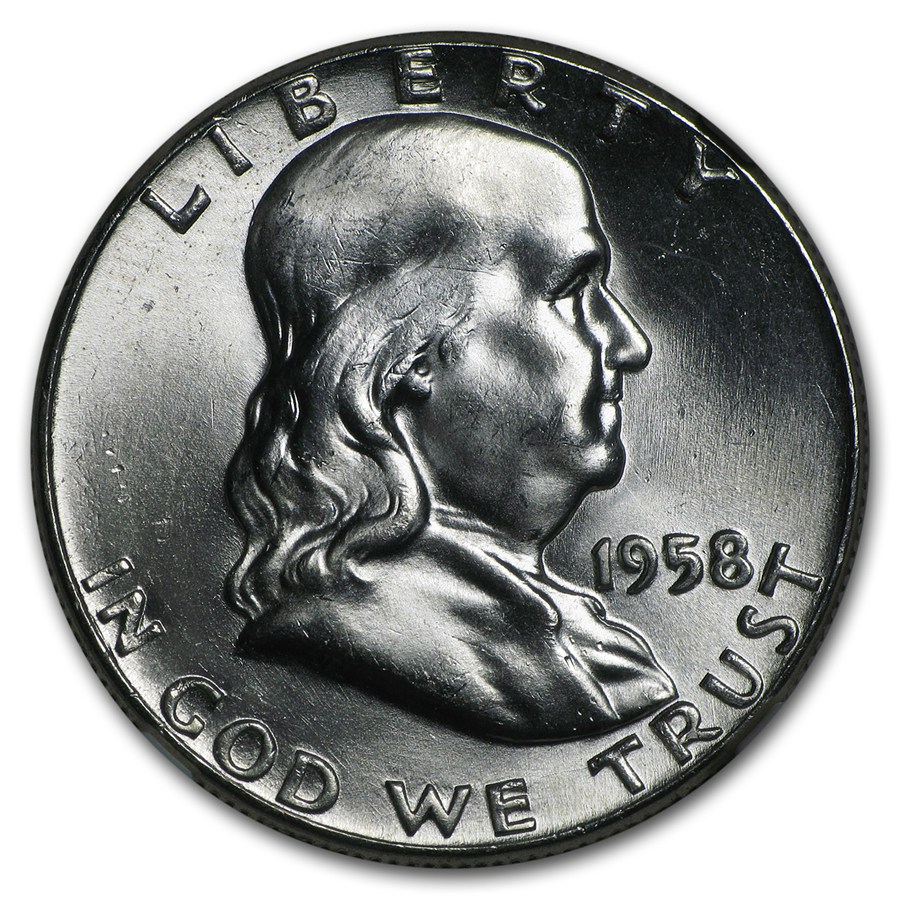 1958 Franklin Half Dollar MS-64 NGC