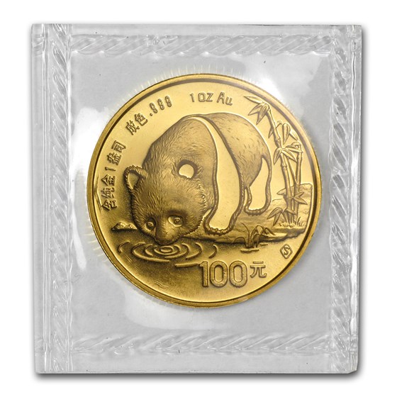 1987-S China 1 oz Gold Panda BU (Sealed)