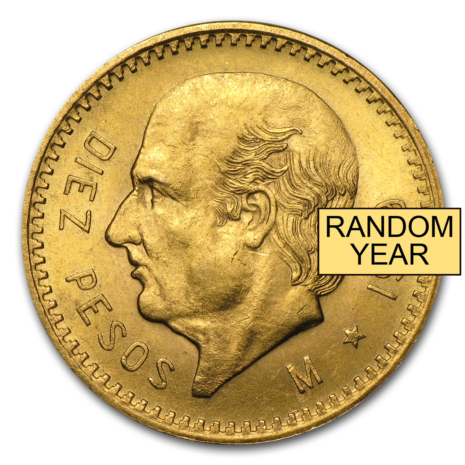 Mexico Gold 10 Pesos (Random Year) AU-BU