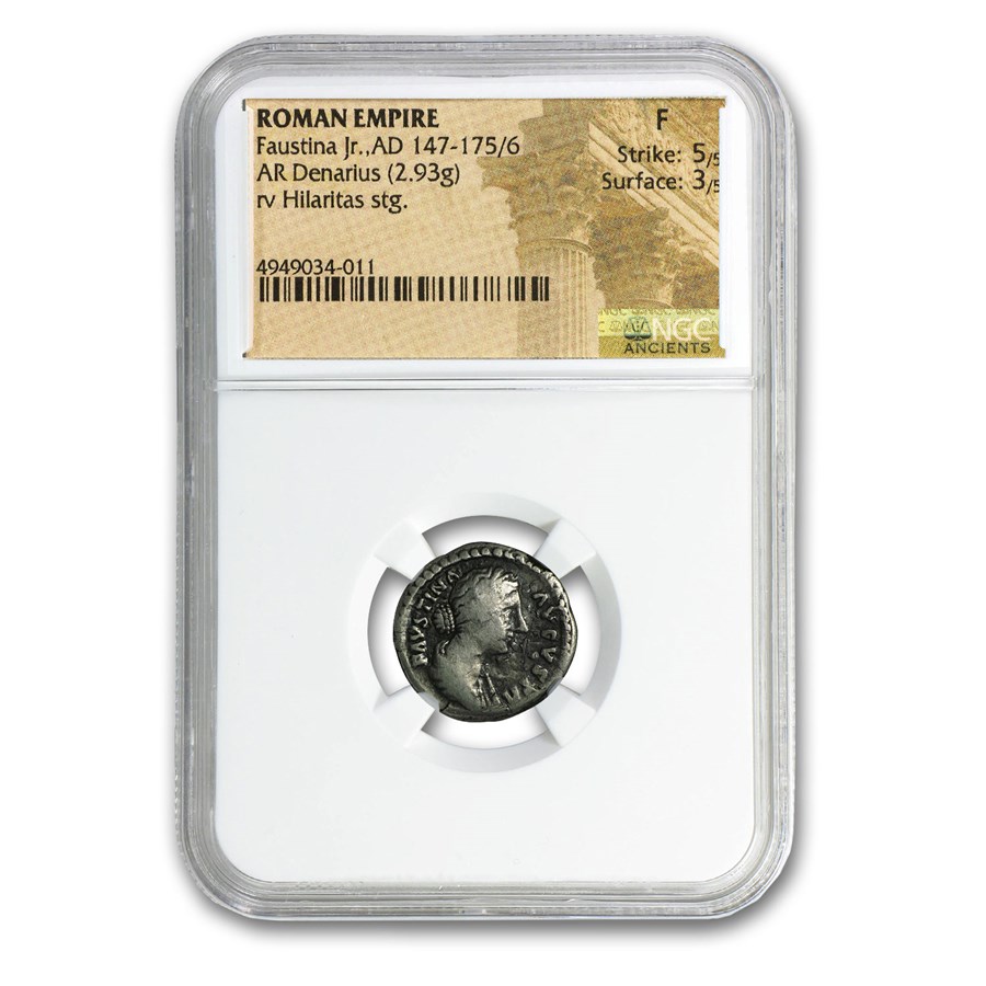 Rome AR Denarius Faustina Jr. 147-75/6 AD Fine NGC (Random Coin)