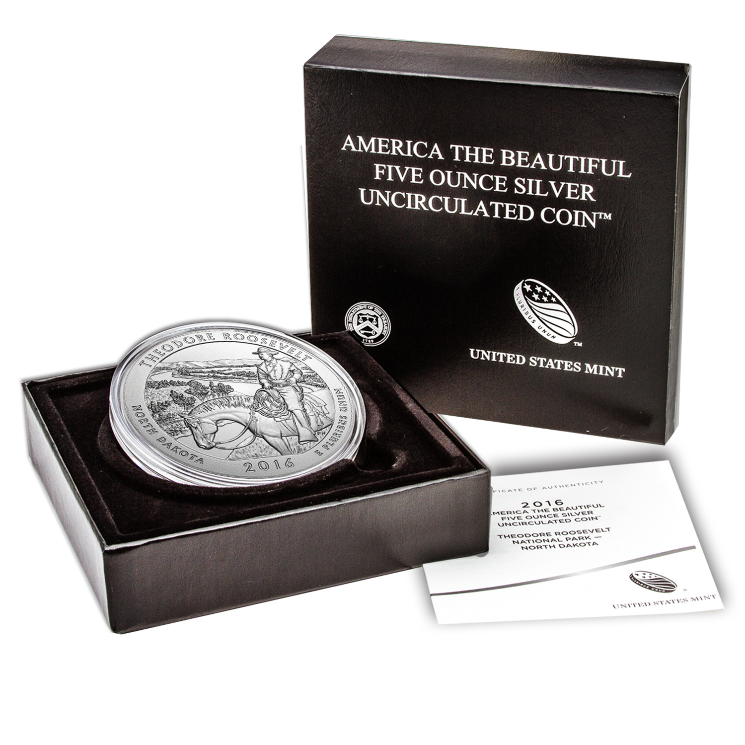 2016-P 5 oz Silver ATB Theodore Roosevelt (w/Box & COA)