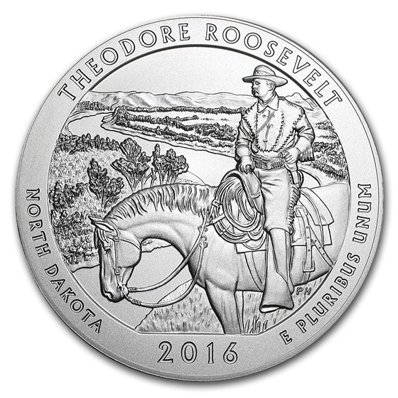 2016-P 5 oz Silver ATB Theodore Roosevelt (w/Box &amp; COA)