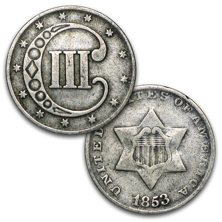 1851-1862 Three Cent Silver Fine/VF