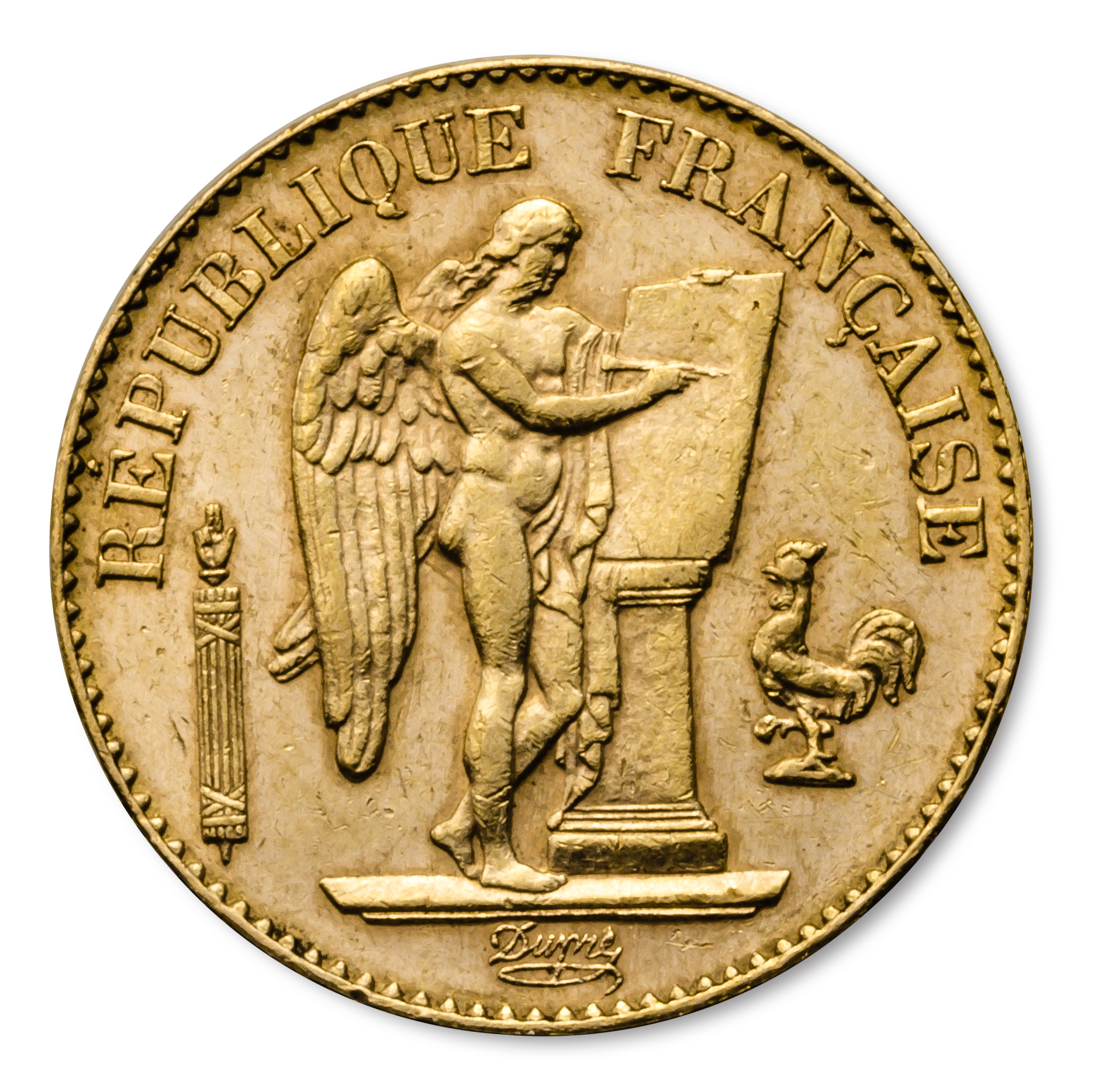 1871-1898 France Gold 20 Francs Lucky Angel Avg Circ