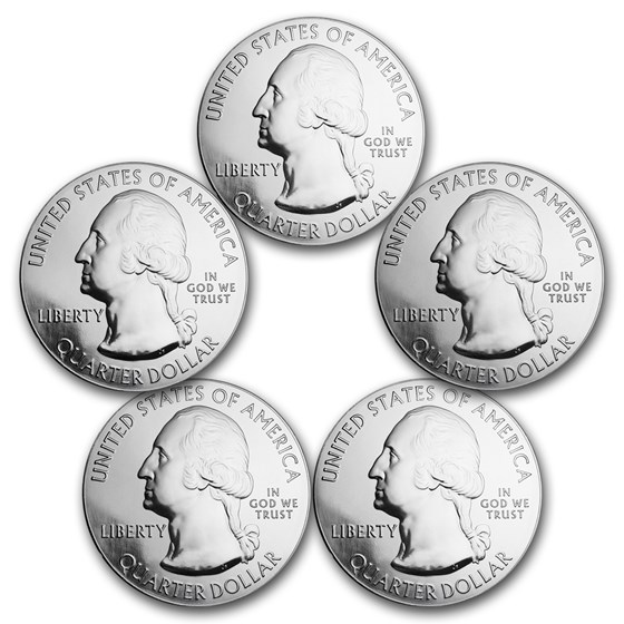 2016 5-Coin 5 oz Silver ATB Set (America the Beautiful)