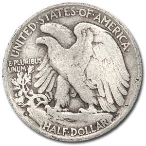 1917-D Rev Walking Liberty Half Dollar VG