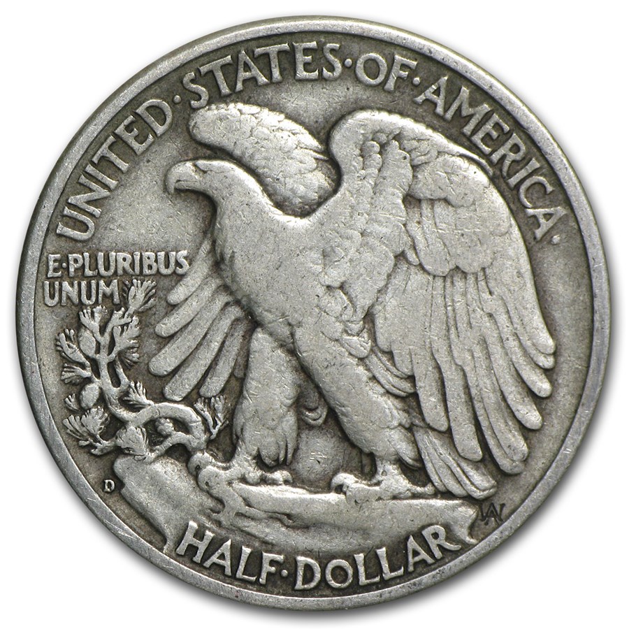 1938-D Walking Liberty Half Dollar VF
