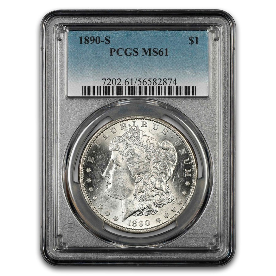 1890-S Morgan Dollar MS-61 PCGS