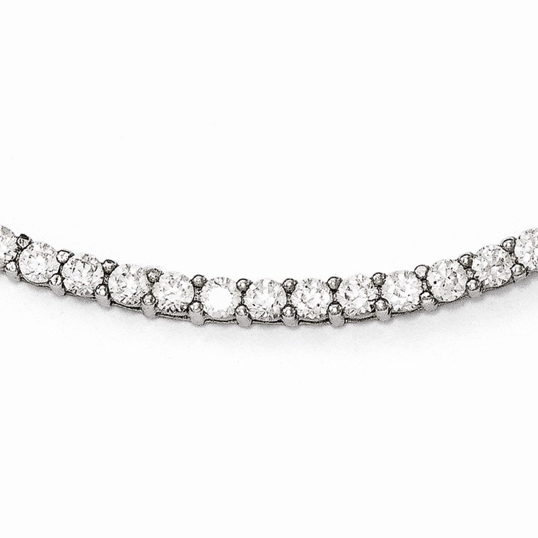 Sterling Silver Zirconia Bar Necklace