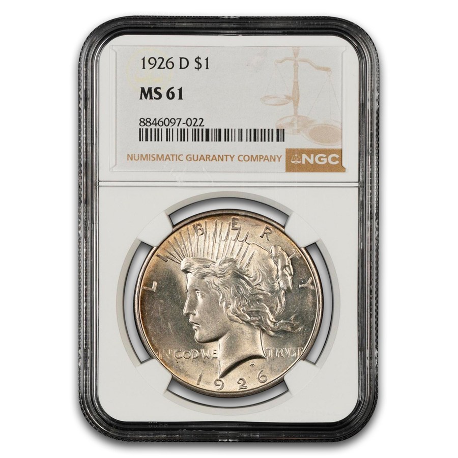 1926-D Peace Dollar MS-61 NGC
