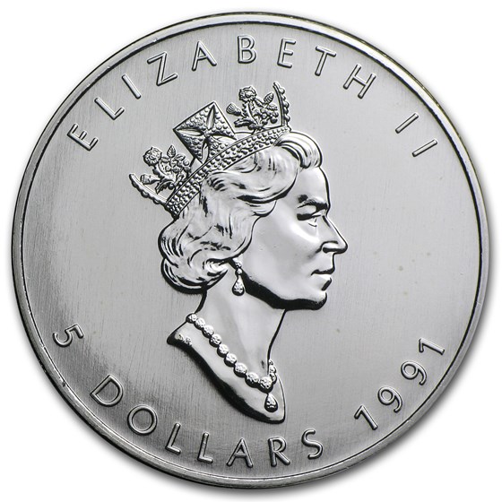 1991 Canada 1 oz Silver Maple Leaf BU