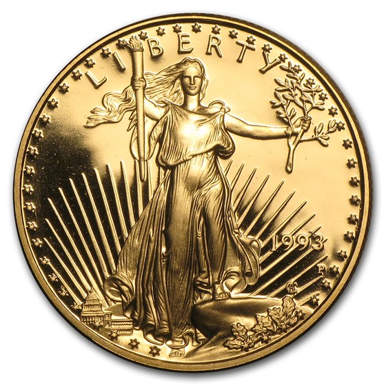 1993-P 1/2 oz Proof American Gold Eagle (w/Box &amp; COA)