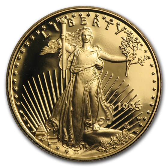 1995-W 1/2 oz Proof American Gold Eagle (w/Box &amp; COA)