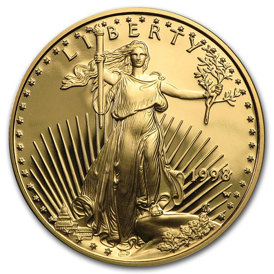 1998-W 1/2 oz Proof American Gold Eagle (w/Box &amp; COA)