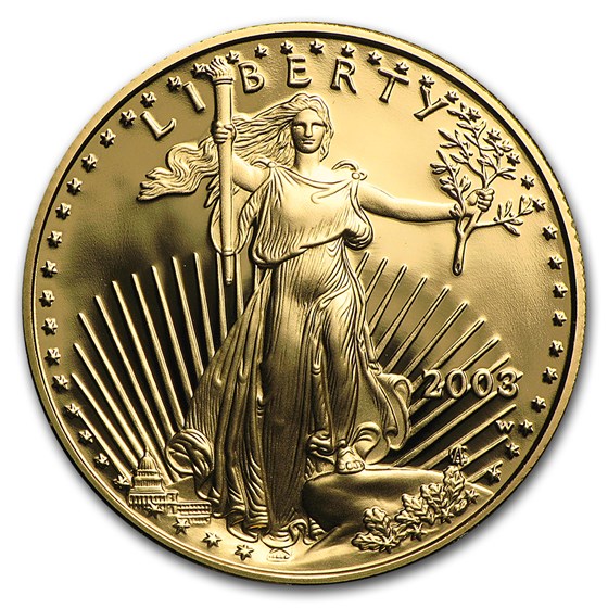 2003-W 1/2 oz Proof American Gold Eagle (w/Box &amp; COA)