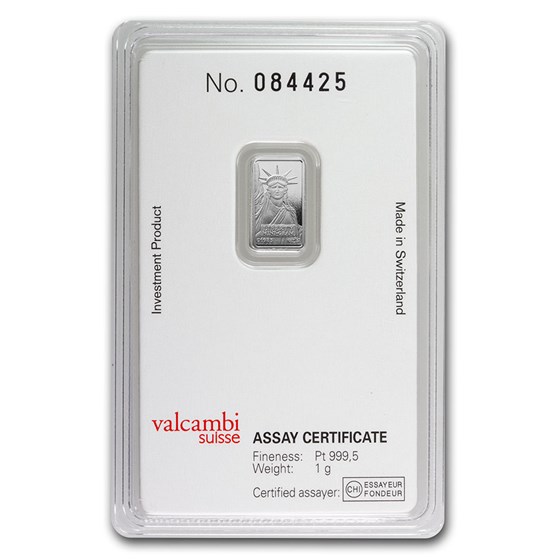 1 gram Platinum Bar - Credit Suisse (In Assay)