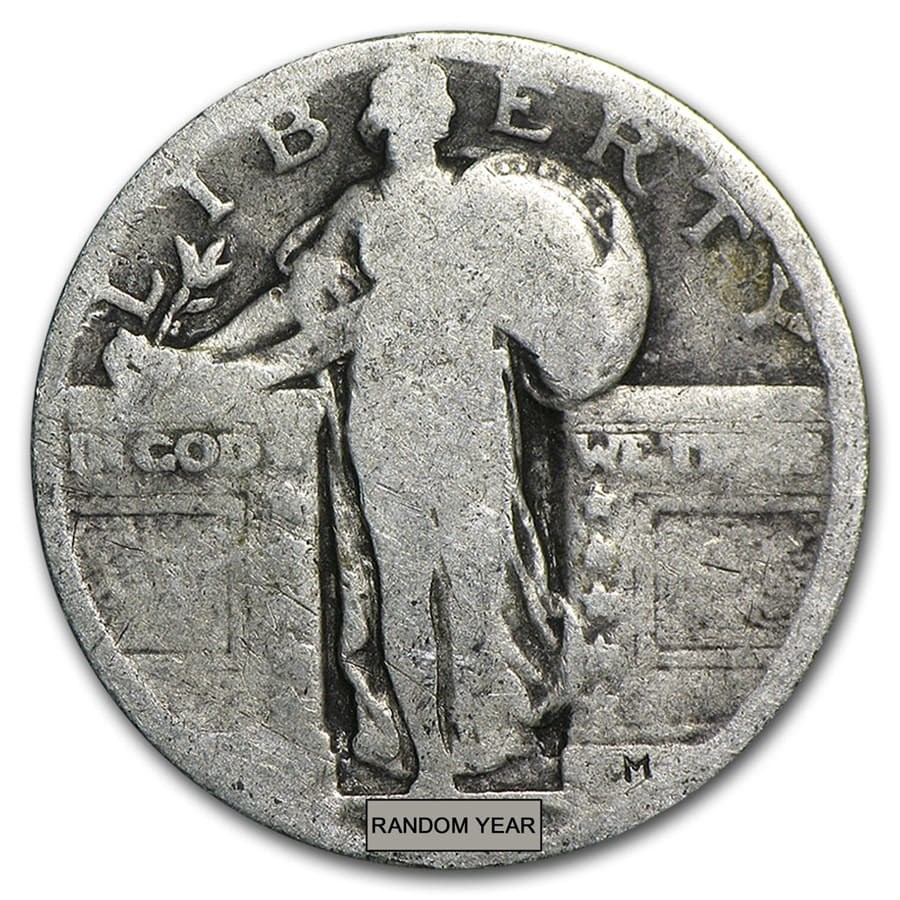 90% Silver Standing Liberty Quarters 40-Coin Roll (w/Dates)