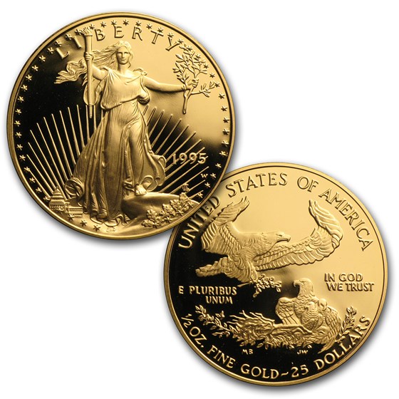 1995-W 5-Coin Proof American Eagle Set (10th Anniv, Box &amp; COA)