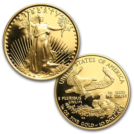 1995-W 5-Coin Proof American Eagle Set (10th Anniv, Box &amp; COA)