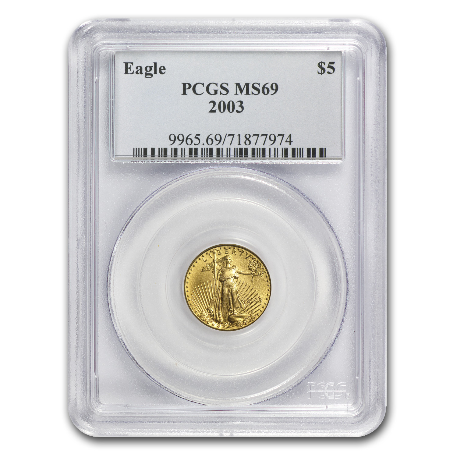 2003 1/10 oz American Gold Eagle MS-69 PCGS