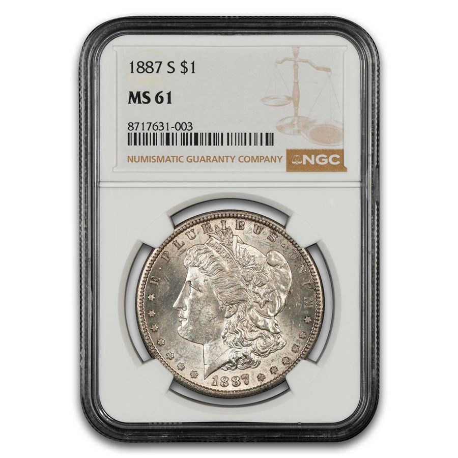 1887-S Morgan Dollar MS-61 NGC