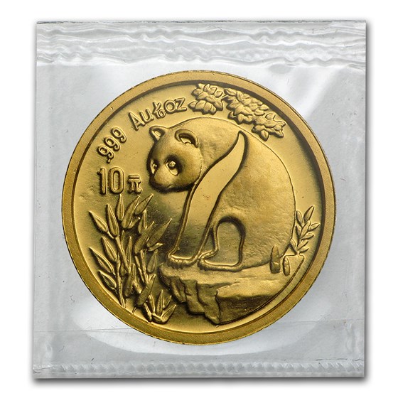 1993 China 1/10 oz Gold Panda Large Date BU (Sealed)
